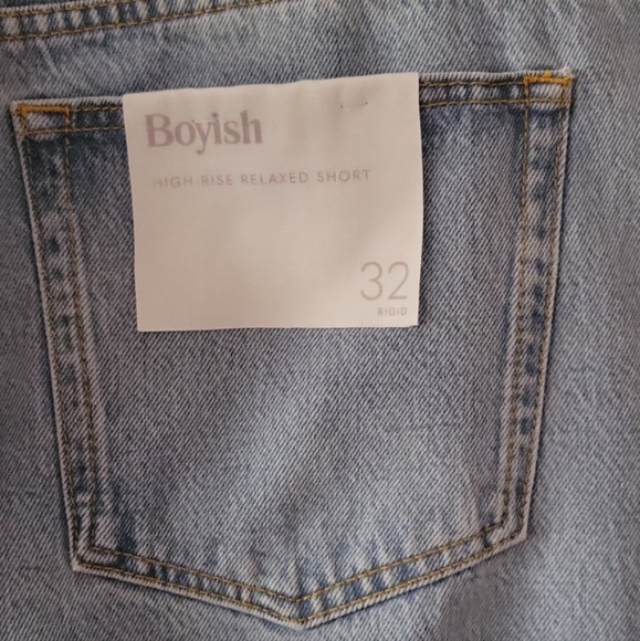 Boyish High Waisted Relaxed Fit Organic Cotton & Tencel Blend Bermuda Sh… - Picture 13 of 16